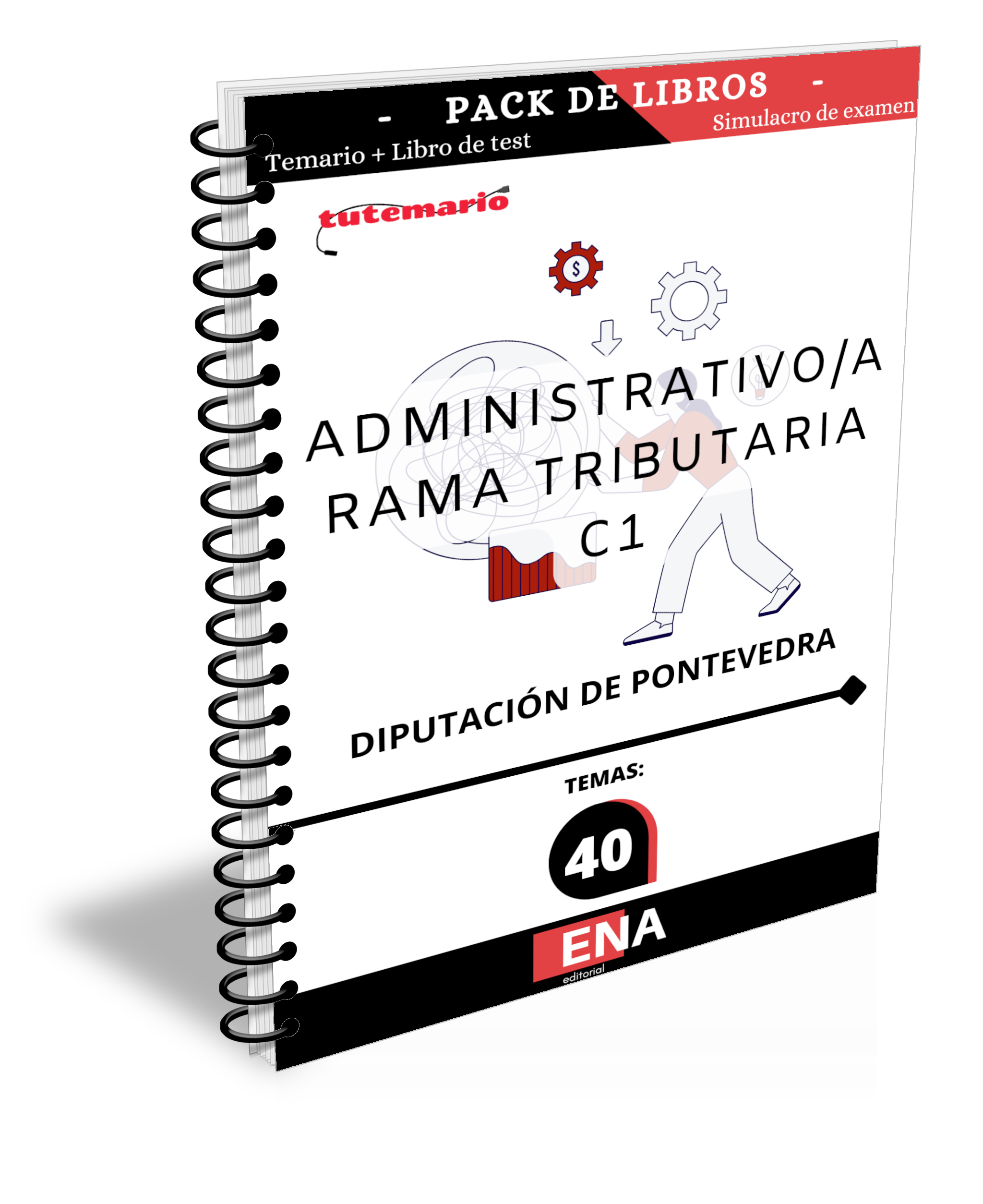 8. TEMARIO y TEST Administrativo C1 Rama Tributaria Diputación de Pontevedra. Pack (Encuadernado)