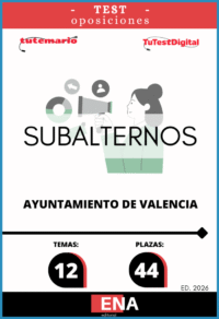 LIBRO DE TEST, donde desarrollamos preguntas tipo test de 4 respuestas alternativas, basadas en los 12 temas solicitados para la fase de oposición, de las 44 plazas de SUBALTERNOS convocadas por el Ayuntamiento de Valencia por publicación el 12 DE JULIO DE 2024,  en el Boletín Oficial de la Provincia de Valencia, POR TURNO LIBRE.