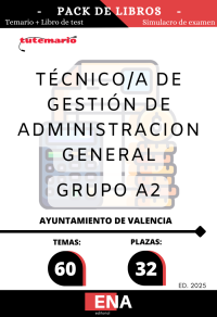 Pack completo de estudio de TEMARIO y TEST, con el desarrollo de los 60 temas solicitados para el estudio de la fase de oposición de las 32 plazas convocadas por el Ayuntamiento de Valencia, de técnico/a de gestión de administración general, por turno libre. Publicadas las bases en el boletín Oficial de la Provincia de Valencia el 18/07/2024.