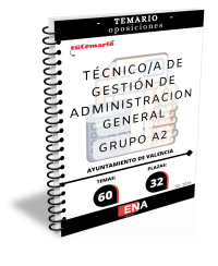LIBRO de TEMARIO, con el desarrollo de los 60 temas solicitados para el estudio de la fase de oposición de las 32 plazas convocadas por el Ayuntamiento de Valencia, de técnico/a de gestión de administración general, por turno libre. Publicadas las bases en el boletín Oficial de la Provincia de Valencia el 18/07/2024.