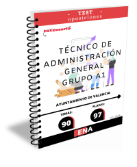 TEST  (dividido en 5 partes), con preguntas de cuatro opciones de respuesta, sobre los 90 temas solicitados para el estudio de la fase de oposición de las 97 plazas convocadas por el Ayuntamiento de Valencia, de técnico/a de administración general A1, por turno libre. Publicadas las bases en el boletín Oficial de la Provincia de Valencia el 13/11/2024.