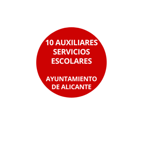 10 Plazas Auxiliares servicios escolares Ayuntamiento Alicante
