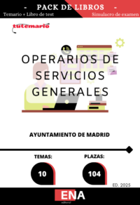 Pack de estudio completo, compuesto de LIBRO DE TEMARIO basado en los 10 temas solicitados para la fase de oposición de las 104 plazas y LLIBRO DE TEST con preguntas de tres opciones de respuesta sobre el contenido del temario.