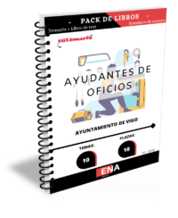 Pack completo de estudio compuesto de LIBRO TEMARIO y LIBRO TEST sobre los 10 temas solicitados para el estudio de la fase de oposición de las plazas de AYUDANTES DE OFICIOS, convocadas por el Ayuntamiento de Vigo, publicadas en el Boletín Oficial de Pontevedra el 13/09/2024, de las ofertas de empleo público de los años 2020,2021 y 2022, 2ª FASE.