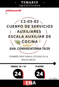 LIBRO TEMARIO, los 24 temas solicitados para el estudio de la fase de oposición convocada por ORDEN 10/2025, de 28 de mayo, de la Conselleria de Justicia y Administración Pública, por la que se convocan pruebas  selectivas de acceso a los cuerpos y escalas del subgrupo C2, cuerpos especiales, turno libre general, personas con discapacidad y enfermedad mental, por el sistema de oposición, para cubrir las plazas previstas en el anexo I del Decreto 47/2025, de 25 de marzo, del Consell, correspondientes a la oferta de empleo público de 2025 para personal de la Administración de la Generalitat.