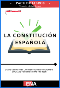 Manual de estudio, mixto de TEMARIO y  TEST, con preguntas (DE CUATRO OPCIONES DE RESPUESTA), sobre la Constitución Española