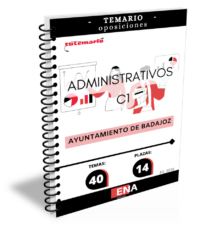 LIBRO-TEMARIO sobre los 40 temas solicitados para cubrir, con carácter de personal funcionario de carrera, mediante el sistema de oposición libre, catorce plazas de Administrativo/a, encuadradas en el grupo C, subgrupo C1, de la escala de Administración General, subescala Administrativa, según el Real Decreto Legislativo 5/2015, de 30 de octubre, por el que se aprueba el Texto Refundido de la Ley del Estatuto Básico del Empleado Público, dotadas con los emolumentos correspondientes a dicho grupo de conformidad con la vigente relación de puestos de trabajo.