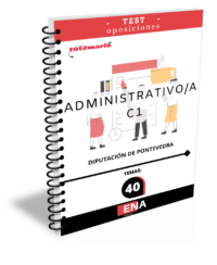 LIBRO TEST, donde desarrollamos preguntas tipo test de 4 respuestas alternativas, basadas en los 40 temas solicitados para el estudio de la fase de oposición de plazas de Administrativo General de Administración, encuadradas en la escala de Administración General, subescala administrativa, integradas en el grupo C1 de la Diputación de Pontevedra.