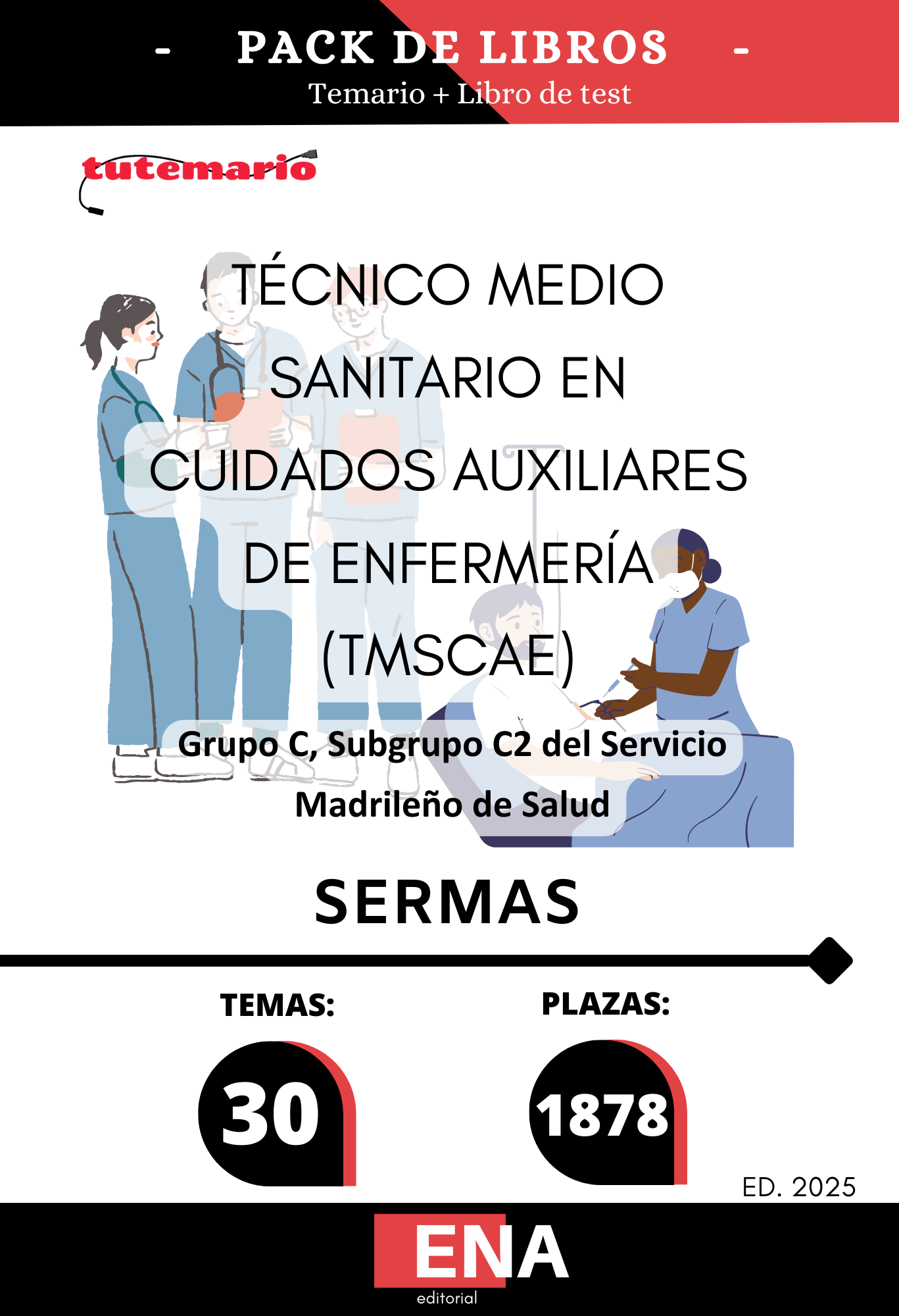 9. TEMARIO y TEST OPOSICIONES SERMAS 1878 TCAE. Formato (PDF)