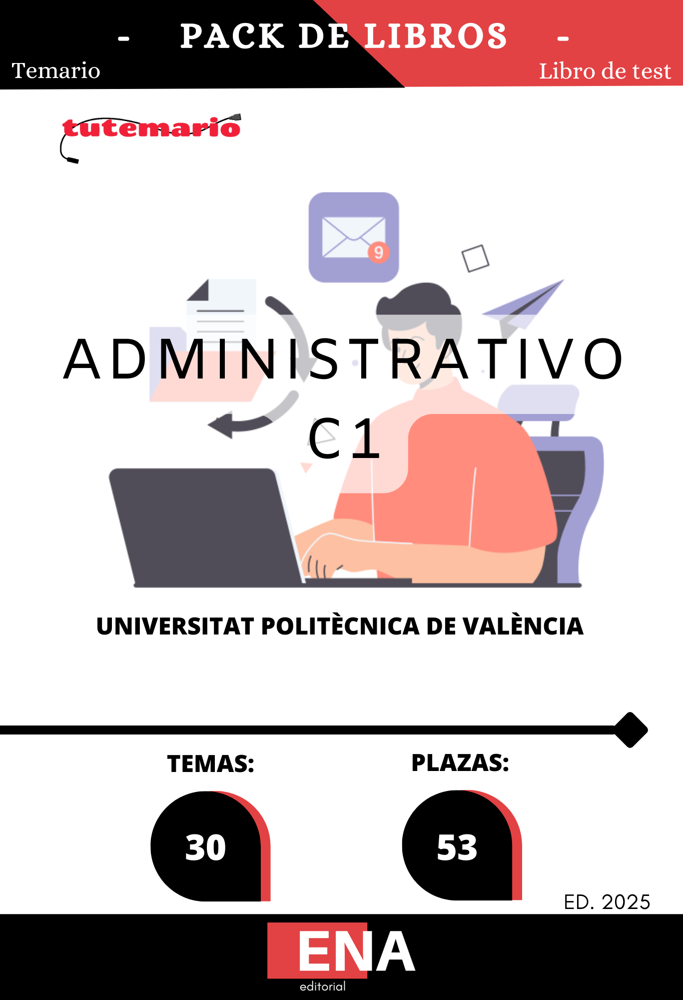 9. TEMARIO y TEST 53 Administrativo C1 Universidad Politécnica Valencia. Formato PDF