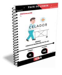 Pack de LIBRO TEMARIO y LIBRO DE TEST, con preguntas (DE CUATRO OPCIONES DE RESPUESTA), sobre los 16 temas solicitados para el estudio de la fase de oposición, de las 740 plazas de Celadores, Grupo E, convocadas por Resolución del 23 de junio de 2025, de la Dirección General de Recursos Humanos y Relaciones Laborales del Servicio Madrileño de Salud, por la que se convocan pruebas selectivas por el turno libre para el acceso a la condición de personal estatutario fijo en las categorías del Grupo E del Servicio Madrileño de Salud.