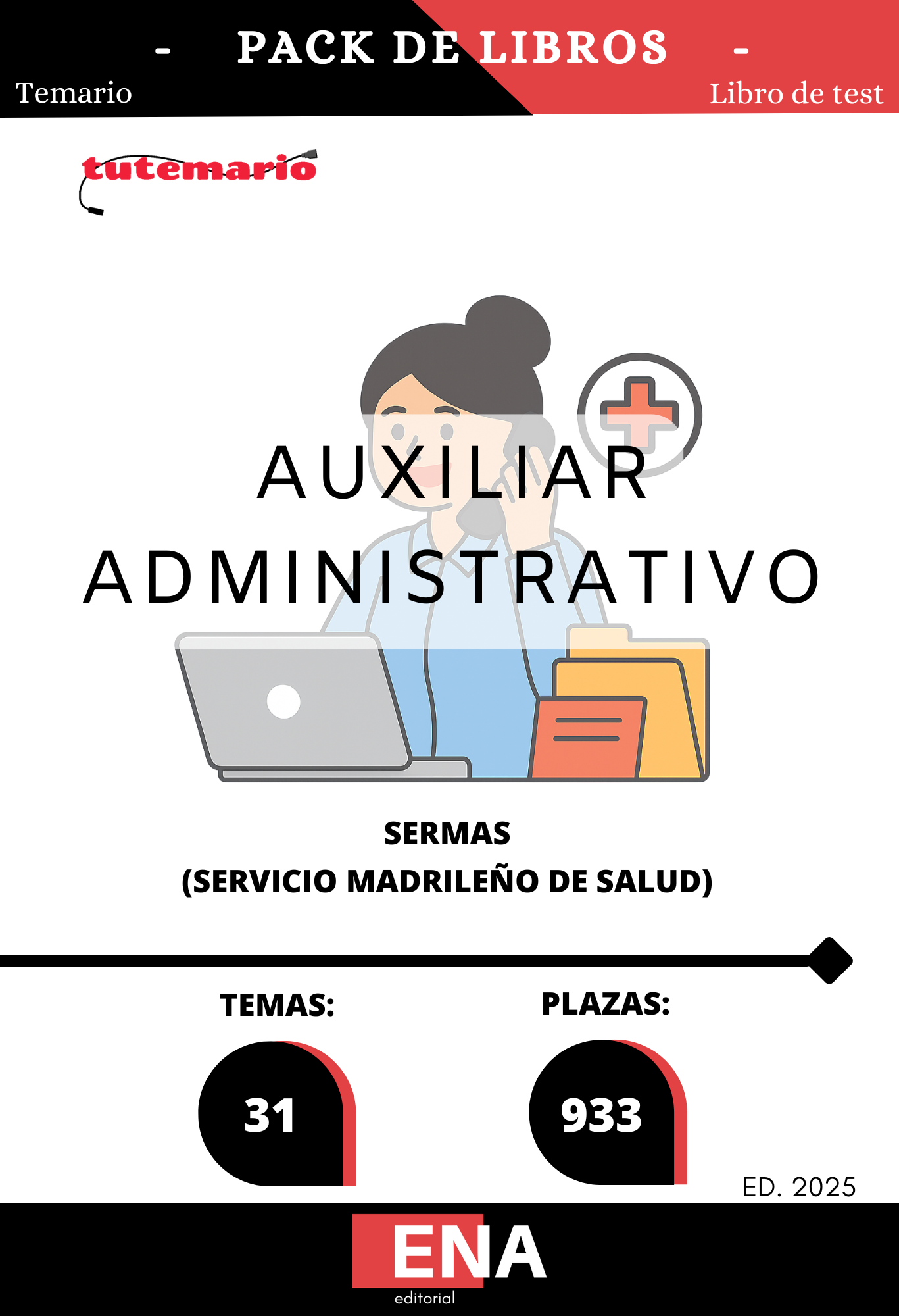 Material de estudio para la Oposición 933 plazas Auxiliar Administrativo SERMAS 2025.