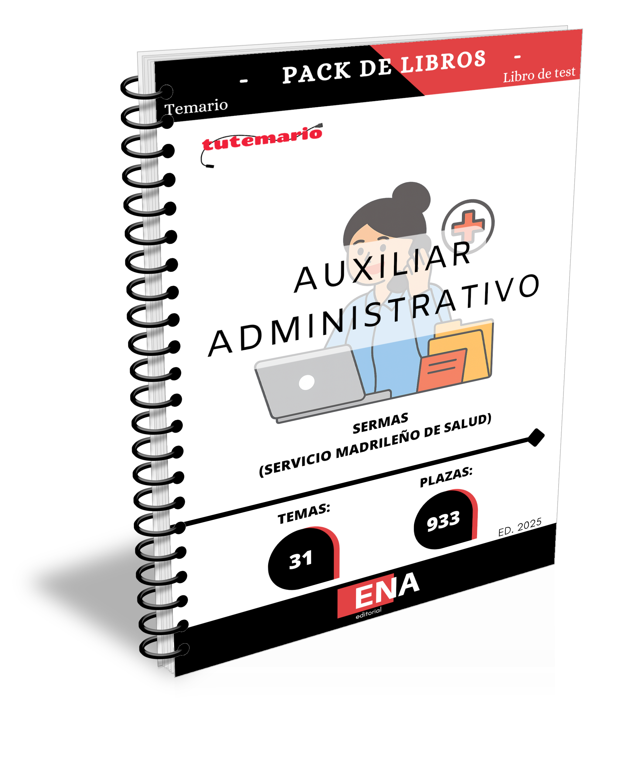 Material de estudio para la Oposición 933 plazas Auxiliar Administrativo SERMAS 2025.