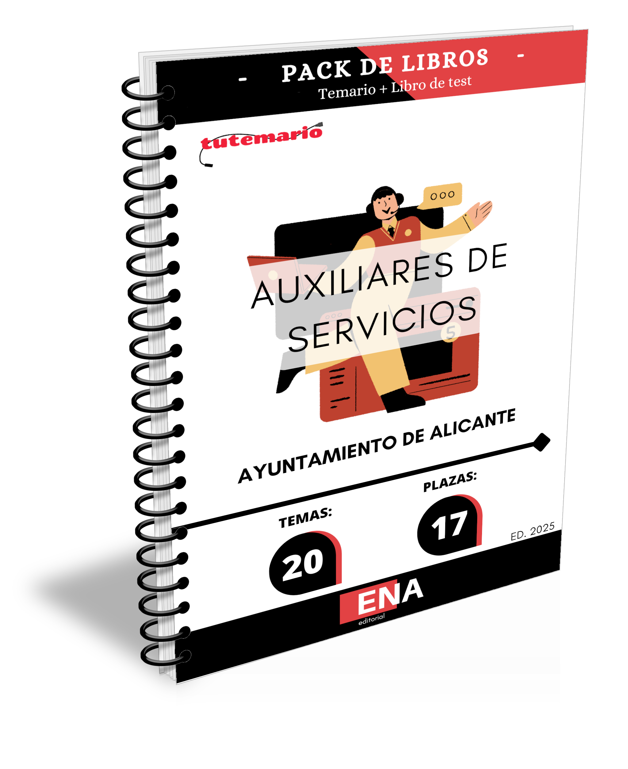 8. TEMARIO y TEST 17 Auxiliar de servicios Ayuntamiento de Alicante. FORMATO ENCUADERNADO