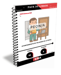 Pack de LIBRO TEMARIO y LIBRO DE TEST, con preguntas (DE CUATRO OPCIONES DE RESPUESTA), sobre los 10 temas (2 + 8) solicitados para el estudio de la fase de oposición, de las 6 plazas de PEONES/AS, Convocadas por el Ayuntamiento de Talavera de la Reina, publicado el 03/10/2025 en el Boletín Oficial de Toledo: BASES POR LAS QUE SE REGIRÁ EL PROCESO SELECTIVO PARA LA PROVISIÓN DE 6 PLAZAS DE PEONES/AS en régimen de personal laboral, grupo AP, subgrupo V, por turno libre y oposición.