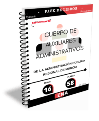 Pack de LIBRO TEMARIO y LIBRO DE TEST, con preguntas (DE CUATRO OPCIONES DE RESPUESTA), sobre los 16 temas solicitados para el estudio de la fase de oposición, de la convocatoria publicada con Orden de 4 de noviembre de 2025 de la Consejería de Economía, Hacienda, Fondos Europeos y Transformación Digital, por la que se convocan pruebas selectivas de acceso libre para cubrir 58 plazas del Cuerpo de Auxiliares Administrativos de la Administración Pública Regional. (Código DGX00L24-9).