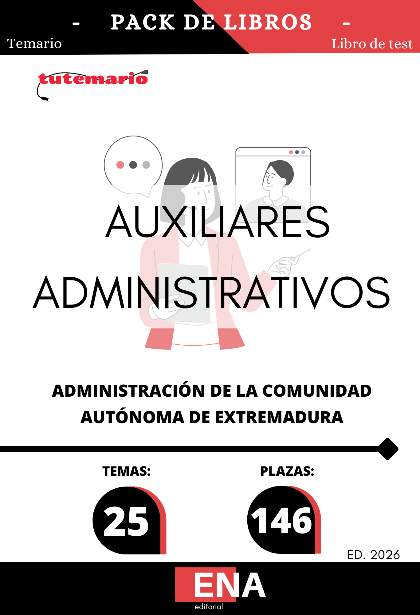 Material de estudio para la Oposición 146 Auxiliares Administrativos Junta de Extremadura.