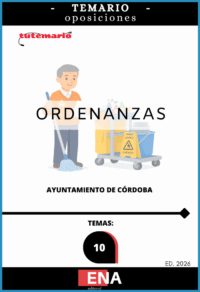 LIBRO TEMARIO, sobre los temas solicitados para el estudio de la fase de oposición de: Convocatoria para la provisión en propiedad de 23 plazas de ordenanzas, funcionarios/as de carrera, en turno libre, mediante sistema de oposición en la oferta de empleo público de 2020, 2023 y 2024 del Excmo. Ayuntamiento de Córdoba: Publicadas 2 plazas de ordenanzas en el BOP nº 110 de 10 de junio de 2024 mediante Decreto nº 2024/10266 de 23 de mayo de 2024 y rectificadas mediante Decreto nº 2024/10226 de 11 de julio de 2024 publicadas en POB nº 150 de 5 de agosto de 2024. Publicadas 21 plazas de ordenanzas en el BOP 99 de 23 de mayo de 2025 mediante Decreto nº 2025/6534 de 08 de mayo de 2025. Convocatoria para la provisión en propiedad de 21 plazas de ordenanzas, en régimen de Funcionario de Carrera, mediante sistema de oposición, en turno libre, pertenecientes a la Oferta de Empleo Público de 2023-2024 del Excmo. Ayuntamiento de Córdoba. Aprobado mediante Decreto nº 2025/6534, de 8 de mayo de 2025.
