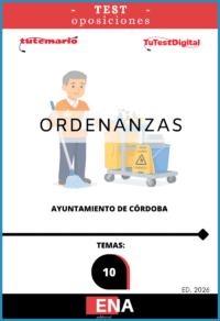 LIBRO DE TEST, con preguntas (DE CUATRO OPCIONES DE RESPUESTA), sobre los temas solicitados para el estudio de la fase de oposición de: Convocatoria para la provisión en propiedad de 23 plazas de ordenanzas, funcionarios/as de carrera, en turno libre, mediante sistema de oposición en la oferta de empleo público de 2020, 2023 y 2024 del Excmo. Ayuntamiento de Córdoba: Publicadas 2 plazas de ordenanzas en el BOP nº 110 de 10 de junio de 2024 mediante Decreto nº 2024/10266 de 23 de mayo de 2024 y rectificadas mediante Decreto nº 2024/10226 de 11 de julio de 2024 publicadas en POB nº 150 de 5 de agosto de 2024. Publicadas 21 plazas de ordenanzas en el BOP 99 de 23 de mayo de 2025 mediante Decreto nº 2025/6534 de 08 de mayo de 2025. Convocatoria para la provisión en propiedad de 21 plazas de ordenanzas, en régimen de Funcionario de Carrera, mediante sistema de oposición, en turno libre, pertenecientes a la Oferta de Empleo Público de 2023-2024 del Excmo. Ayuntamiento de Córdoba. Aprobado mediante Decreto nº 2025/6534, de 8 de mayo de 2025.