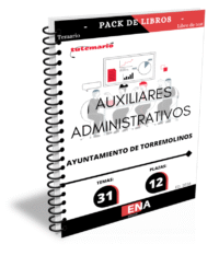 Pack de LIBRO TEMARIO y LIBRO DE TEST, con preguntas (DE CUATRO OPCIONES DE RESPUESTA), sobre los 31 temas solicitados para el estudio de las oposiciones de 12 plazas de AUXILIAR ADMINISTRATIVO (C2), de turno de acceso libre, que se aprobaron por Resolución del Concejal Delegado de Personal n.º 8269-2022, de 5 de agosto de 2022, la OEP del año 2022, por Resolución de la Concejala Delegada de Personal número 4310, de fecha 30 de marzo de 2023, se ha aprobado la Oferta de Empleo Público 2023 , posteriormente modificada por Resolución del Concejal Delegado de Personal, n.º 12736, de fecha 10 de noviembre de 2023 y por Decreto n.º 3078-2023 de fecha 6 de marzo de 2024 correspondiente a la OEP 2024. Dichas plazas se incluyen en presupuesto y la plantilla 2025 del Ayuntamiento de Torremolinos.