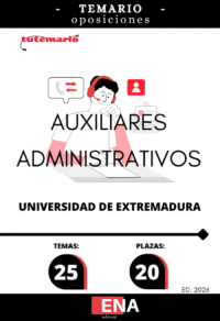LIBRO TEMARIO. Sobre los 25 + 1 tema (OFFICE 365), solicitados para la fase de oposición de las 20 plazas convocadas por la Universidad de Extremadura, por RESOLUCIÓN de 5 de febrero de 2026, de la Gerencia, por la que se convocan pruebas selectivas para ingreso en la Escala Auxiliar Administrativa, mediante el sistema de acceso libre.los 25 + 1 tema (OFFICE 365), solicitados para la fase de oposición de las 20 plazas convocadas por la Universidad de Extremadura, por RESOLUCIÓN de 5 de febrero de 2026, de la Gerencia, por la que se convocan pruebas selectivas para ingreso en la Escala Auxiliar Administrativa, mediante el sistema de acceso libre.