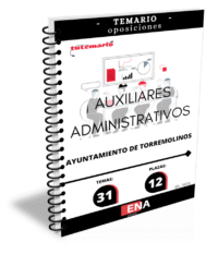 LIBRO TEMARIO, sobre los 31 temas solicitados para el estudio de las oposiciones de 12 plazas de AUXILIAR ADMINISTRATIVO (C2), de turno de acceso libre, que se aprobaron por Resolución del Concejal Delegado de Personal n.º 8269-2022, de 5 de agosto de 2022, la OEP del año 2022, por Resolución de la Concejala Delegada de Personal número 4310, de fecha 30 de marzo de 2023, se ha aprobado la Oferta de Empleo Público 2023 , posteriormente modificada por Resolución del Concejal Delegado de Personal, n.º 12736, de fecha 10 de noviembre de 2023 y por Decreto n.º 3078-2023 de fecha 6 de marzo de 2024 correspondiente a la OEP 2024. Dichas plazas se incluyen en presupuesto y la plantilla 2025 del Ayuntamiento de Torremolinos.