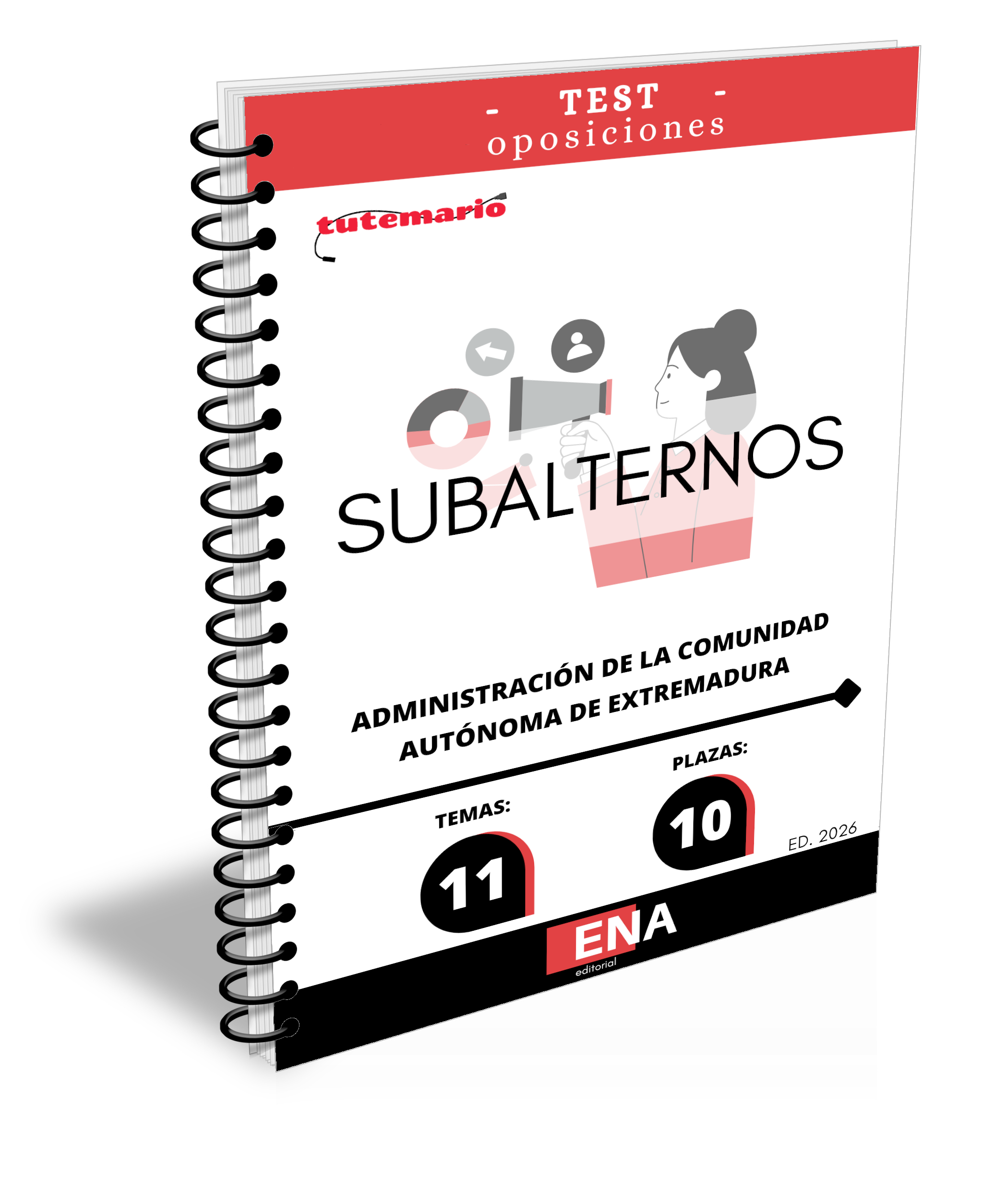 Oposición 10 Subalternos Junta de Extremadura. ED 2026 FORMATO ENCUADERNADO