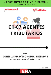TEST, con preguntas (DE CUATRO OPCIONES DE RESPUESTA), sobre los 12 + 20 = 32 temas, solicitados para la oposición de las plazas convocadas por la GVA de aprobación de la oferta de empleo público de 2026 para la Administración de la Generalitat. Conselleria de Justícia i Administració Pública, por la que se convocan pruebas selectivas de acceso al cuerpo de agentes tributarios de la Generalitat, C1-07, cuerpo especial, turno libre y personas con discapacidad, por el sistema de oposición, correspondientes a la oferta de empleo público de 2026 para personal de la Administración de la Generalitat.