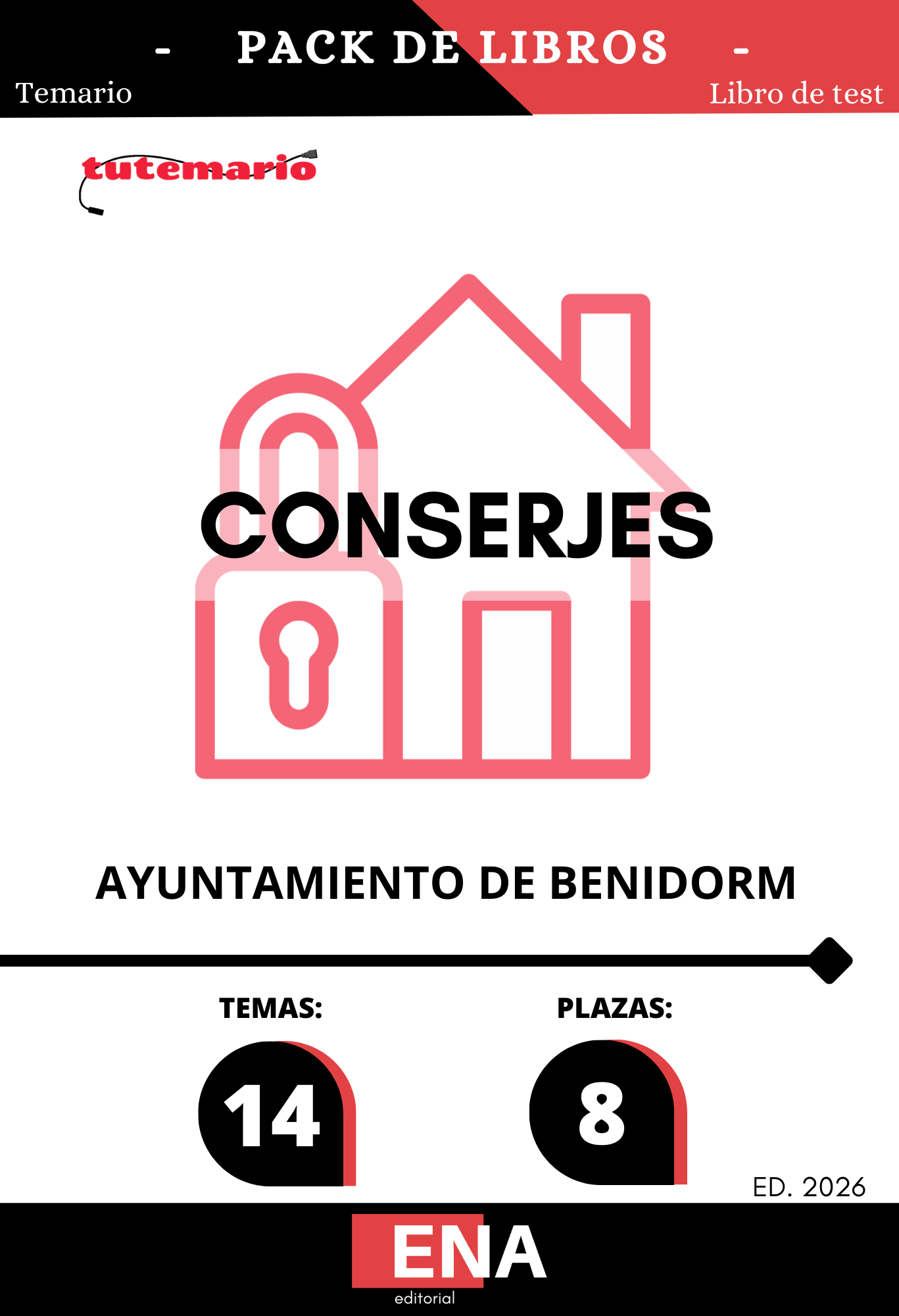 Libros oposición 8 Conserjes Ayuntamiento de Benidorm.