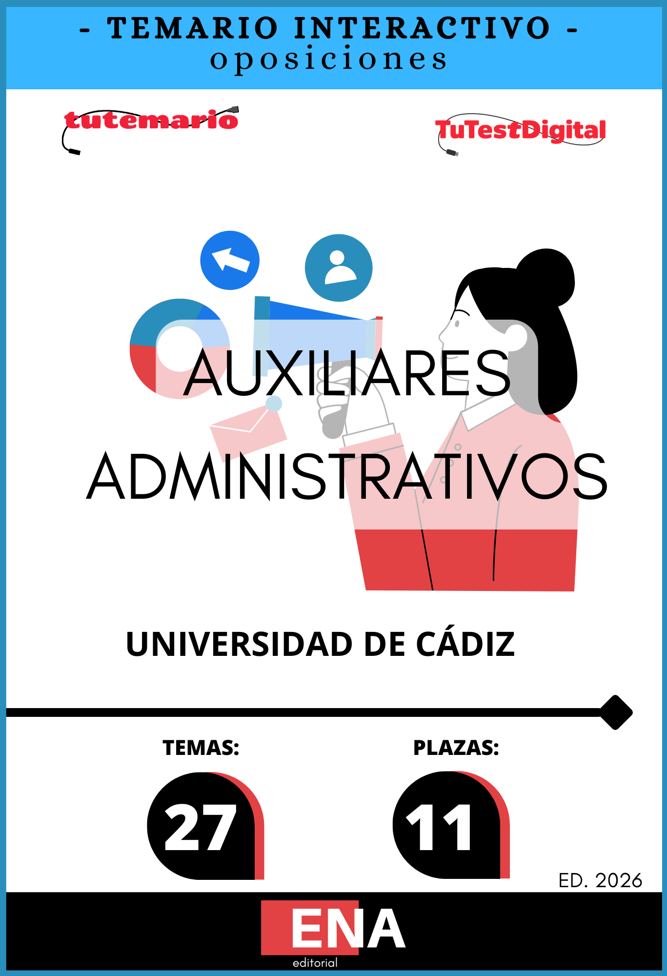 Libros de Oposición 11 Auxiliares Administrativos Universidad de Cádiz ED. 2026 de 4€ a 94€