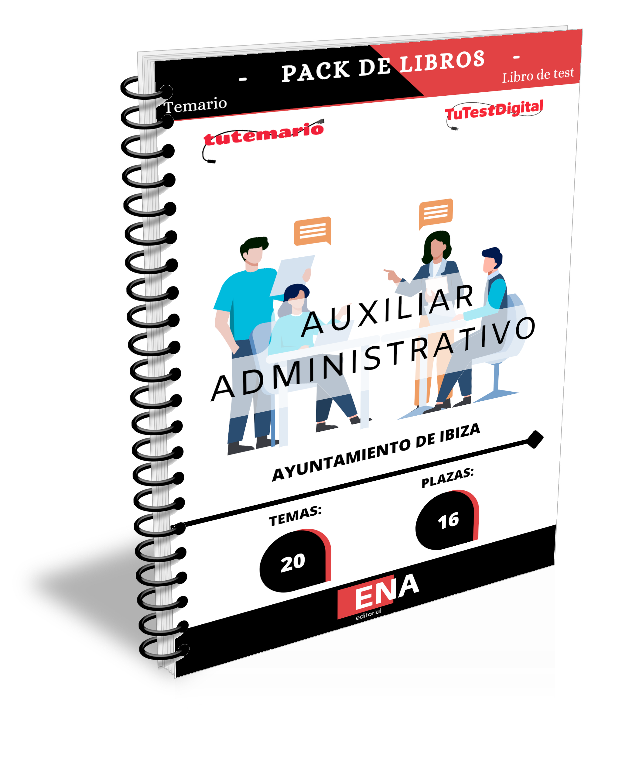 Libros Oposición 16 Auxiliares Administrativos Ayuntamiento de Ibiza ED 2026