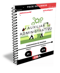 Material de estudio TEMARIOS y TEST para la convocatoria Libros Oposición 673 Auxiliar Administrativo Comunidad Madrid. JULIO 2026