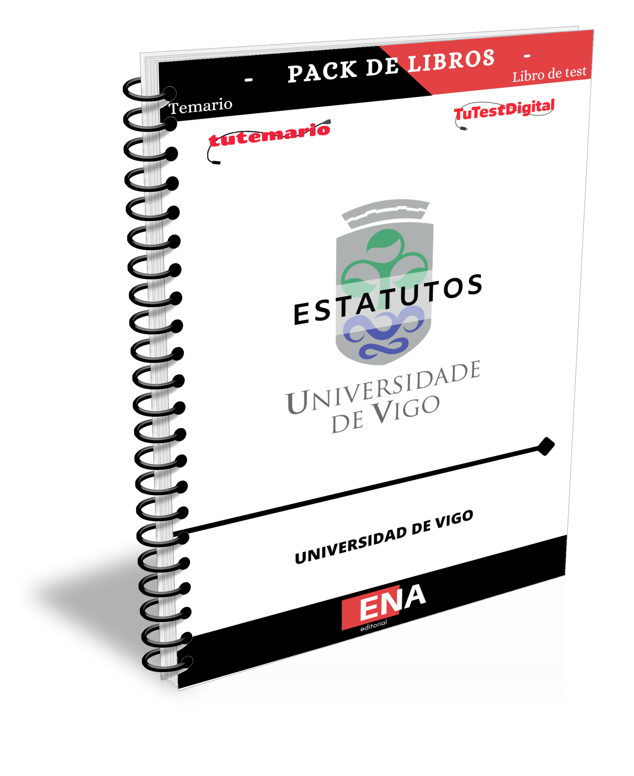 9. TEMARIO y TEST formato ENCUADERNADO para estudio Estatutos de la UNIVERSIDAD DE VIGO