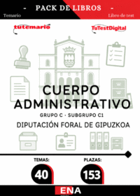 Material de estudio TEMARIOS y TEST para Oposición 153 Administrativos C-1 Diputación de Guipúzcoa / Gipuzkoa