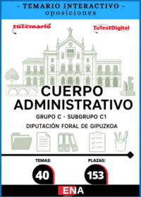 Material de estudio TEMARIOS y TEST para Oposición 153 Administrativos C-1 Diputación de Guipúzcoa / Gipuzkoa
