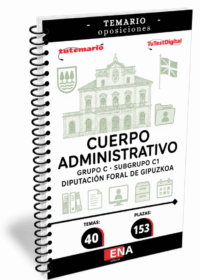 Material de estudio TEMARIOS y TEST para Oposición 153 Administrativos C-1 Diputación de Guipúzcoa / Gipuzkoa