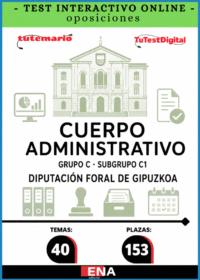 Material de estudio TEMARIOS y TEST para Oposición 153 Administrativos C-1 Diputación de Guipúzcoa / Gipuzkoa